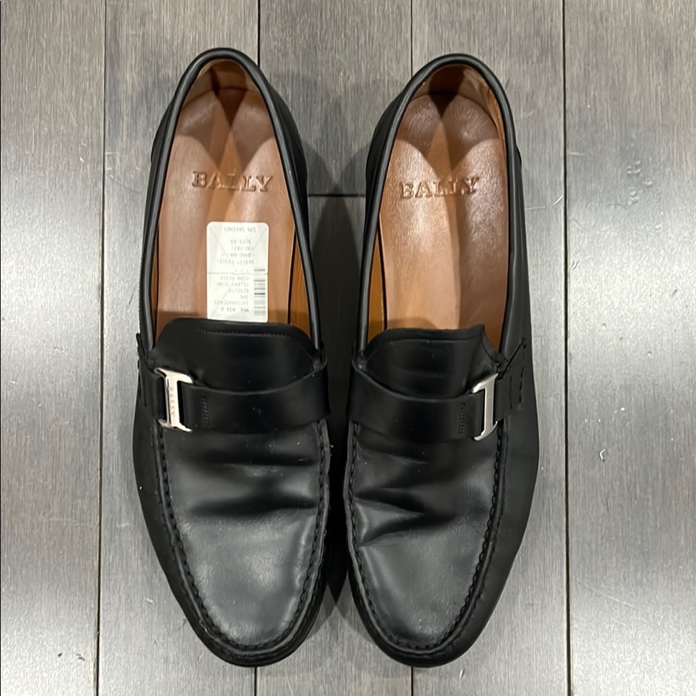 Bally Men's Black Leather Loafers